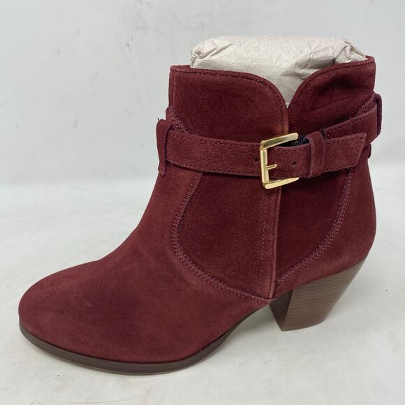 Diba Womens Sleek Bootie Burgundy Suede Ankle Boots Size 7.5 - Picture 2 of 9